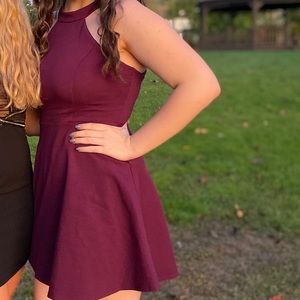 Fit and Flare Halter neck semi-formal dress